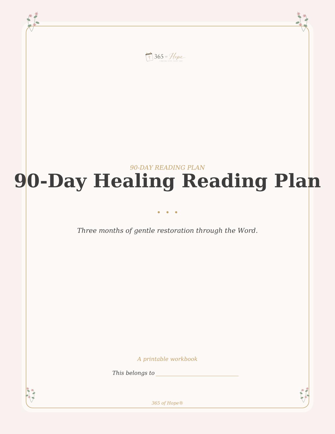 90-Day Healing Reading Plan