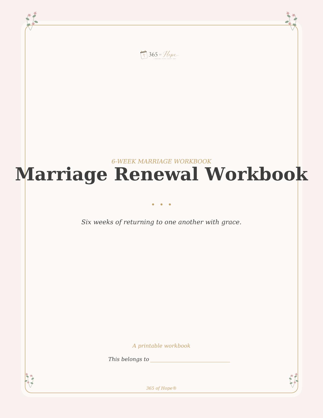 Marriage Renewal Workbook